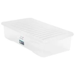 B&M Jumbo Underbed Storage Box With Lid 42L - Clear