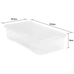 B&M Jumbo Underbed Storage Box With Lid 42L - Clear -Home Decor Shop 257918 42l jumbo underbed storage box with lid clear 3