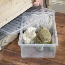 B&M Jumbo Underbed Storage Box With Lid 42L - Clear -Home Decor Shop 257918 42l jumbo underbed storage box with lid clear 4