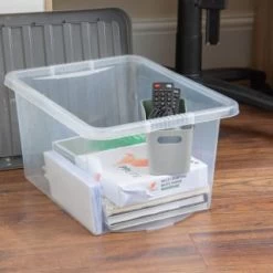 B&M Clear Storage Box With Lid 30L - Grey 6 B&M Clear Storage Box With Lid 30L - Grey -Home Decor Shop 258020 30l storage box with lid grey 4