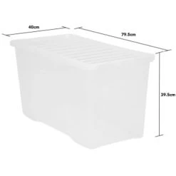 B&M Large Storage Box With Lid 110L - Clear -Home Decor Shop 284861 110l storage box with lid clear 3