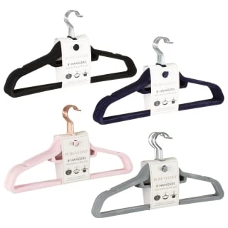 B&M Pure Velvet Hangers 8pk - Grey 4 B&M Pure Velvet Hangers 8pk - Grey - Image 4
