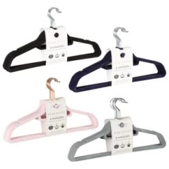 B&M Pure Velvet Hangers 8pk - Black 7 B&M Pure Velvet Hangers 8pk - Black -Home Decor Shop 333534 8pk velvet hangers group