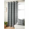 B&M Oakland Traditional Woven Grey Check Curtains 66 X 90"
