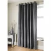 B&M Charcoal Jasmine Sparkle Velvet Eyelet Curtains 90 X 90"