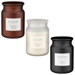 B&M Large Spa Scented Candle - Black - Unwind -Home Decor Shop 368680 368679 368691 large spa candle group 2