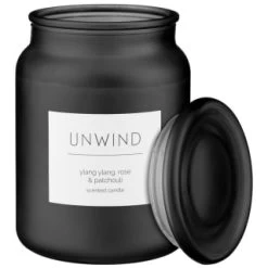 B&M Large Spa Scented Candle - Black - Unwind -Home Decor Shop 368680 large spa candle unwind 5