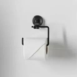 B&M Black Suction Toilet Roll Holder