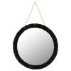 B&M Fringe Round Hanging Mirror - Black