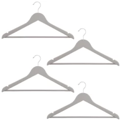 B&M Matte Grey Wooden Hangers 4pk -Home Decor Shop 376023 wooden hangers 4pk group
