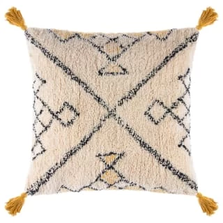 B&M Cleo Tribal Tufted Cushion With Tassels - Multi 1 B&M Cleo Tribal Tufted Cushion With Tassels - Multi