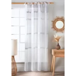 Willow Lace Tie Top Voile 55 X 90" - White