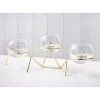 B&M Glass & Gold Tealight Candle Holder