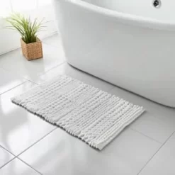 Retreat Knitted Bath Mat 50 X 80cm - White