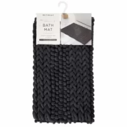 Retreat Knitted Bath Mat 50 X 80cm - Charcoal