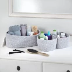 Pilos Set Of 3 Storage Baskets 3pk - Grey