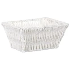 B&M Syros Mini Wicker Basket - White