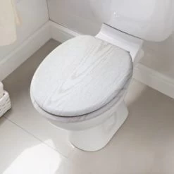 Addis White Wooden Toilet Seat