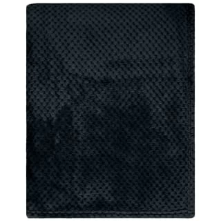 B&M Waffle Fleece Throw - Black 2 B&M Waffle Fleece Throw - Black - Image 2
