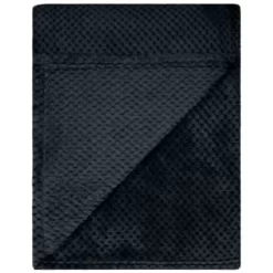 B&M Waffle Fleece Throw - Black 6 B&M Waffle Fleece Throw - Black -Home Decor Shop 383147 supersoft waffle fleece throw black 3