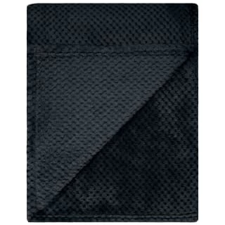 B&M Waffle Fleece Throw - Black 3 B&M Waffle Fleece Throw - Black - Image 3