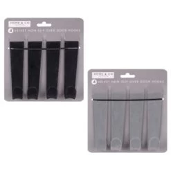 B&M Velvet Overdoor Hooks 4pk - Black 7 B&M Velvet Overdoor Hooks 4pk - Black -Home Decor Shop 383665 4 velvet non slip over door hooks main