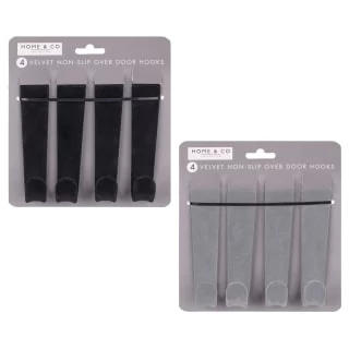 B&M Velvet Overdoor Hooks 4pk - Black 4 B&M Velvet Overdoor Hooks 4pk - Black - Image 4