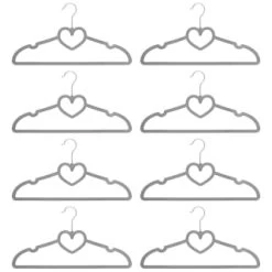 B&M Velvet Heart Shaped Hangers 8pk - Grey -Home Decor Shop 383671 8pk velvet shaped hangers hearts grey
