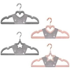 B&M Velvet Heart Shaped Hangers 8pk - Grey -Home Decor Shop 383671 8pk velvet shaped hangers main