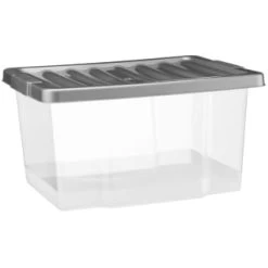 B&M Clear Storage Boxes With Lids 3pk 20L -Home Decor Shop 384092 20l lidded box 3pk