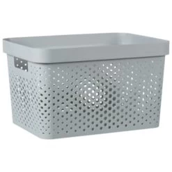 B&M Large Rectangular Spot Storage Basket - Grey