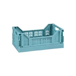 Mini Stacking Fold Flat Crate 22.2 X 15 X 8.7cm - Teal 1 Mini Stacking Fold Flat Crate 22.2 X 15 X 8.7cm - Teal