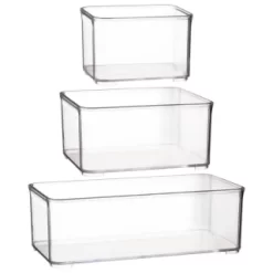 Clear Nestable Storage Tub - Large 5 Clear Nestable Storage Tub - Large -Home Decor Shop 385001 384979 384985 clear nestable box group 2