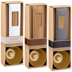 B&M Escape Incense Sticks & Holder - Mandarin, Lemon, Pink Grapefruit -Home Decor Shop 387610 387611 387613 incense sticks and holder group