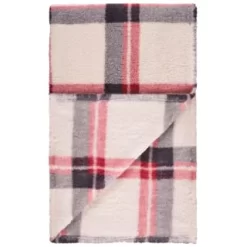Simply Everyday Check Sherpa Throw - Red 6 Simply Everyday Check Sherpa Throw - Red -Home Decor Shop 388703 red check sherpa throw 3