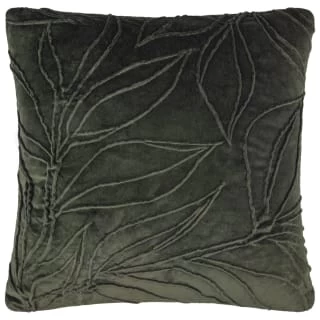 B&M Leaf Velvet Quilted Cushion - Green 1 B&M Leaf Velvet Quilted Cushion - Green