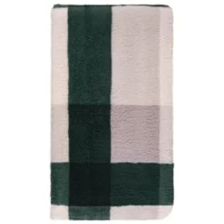 B&M Highland Green Check Sherpa Doublesided Throw -Home Decor Shop 388770 highland green check sherpa throw 2