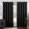 B&M Colorado Hopsack Fully Lined Black Eyelet Curtains 90 X 90"