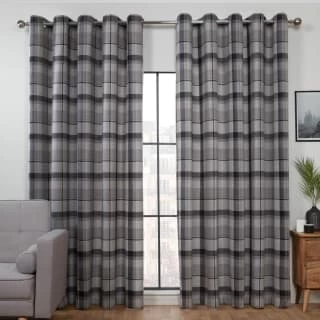 B&M Oakland Traditional Woven Grey Check Curtains 90 X 90" 1 B&M Oakland Traditional Woven Grey Check Curtains 90 X 90"