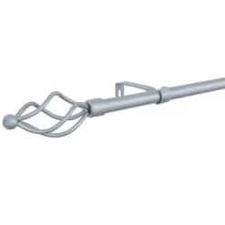 B&M Small Silver Twist Curtain Pole 122-213cm