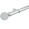 B&M Shiny Nickle Silver Orb Curtain Pole 70 - 120cm