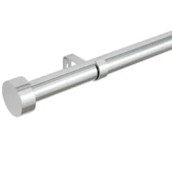 B&M Shiny Nickle Stud End Curtain Pole 70 - 120cm