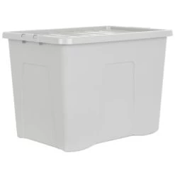 B&M Storage Box With Lid 80L - Grey