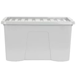 B&M Storage Box With Lid 60L - Grey -Home Decor Shop 391387 grey 60l storage box 4