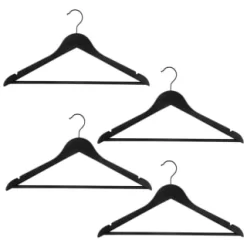 B&M Matt Black Wooden Hangers 4pk -Home Decor Shop 392148 4pk matte black wooden hangers 2