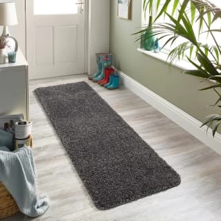 B&M Buddy Plain Shaggy Grey Runner Doormat 1 B&M Buddy Plain Shaggy Grey Runner Doormat