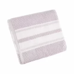 B&M Newbury Stripe Bath Towel - Grey
