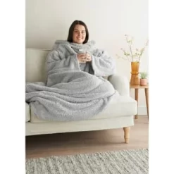 Home Essentials Teddy TV Blanket - Silver -Home Decor Shop 393423 home essentials teddy tv blanket silver