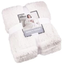 Home Essentials Teddy TV Blanket - Cream