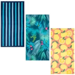 B&M Adult's Beach Towel - Blue Stripes -Home Decor Shop 393917 adult printed beach towel group 2